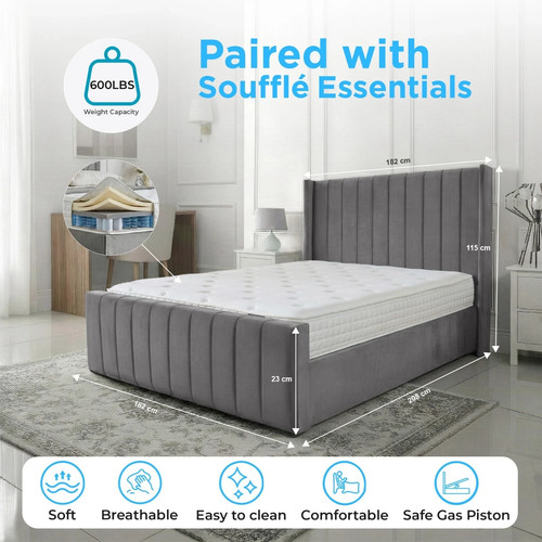 Ottoman storage panel - wing, bed